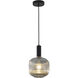 Canada 1 Light 8 inch Black and Antique Gold Pendant Ceiling Light